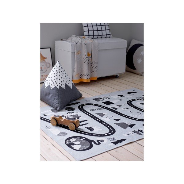 Covor din bumbac pentru copii Södahl Forest, gri - negru, 95 x 130 cm-image-1