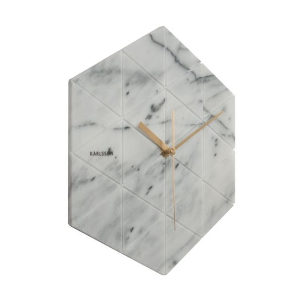 Ceas de perete Karlsson Marble Hexagon, alb-image-2