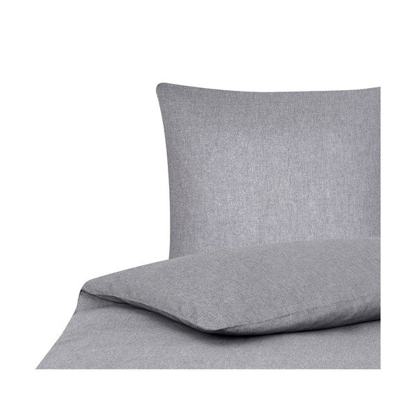 Lenjerie de pat din bumbac și cașmir Westwing Collection Cashmere, 155 x 220 cm, gri-image-2