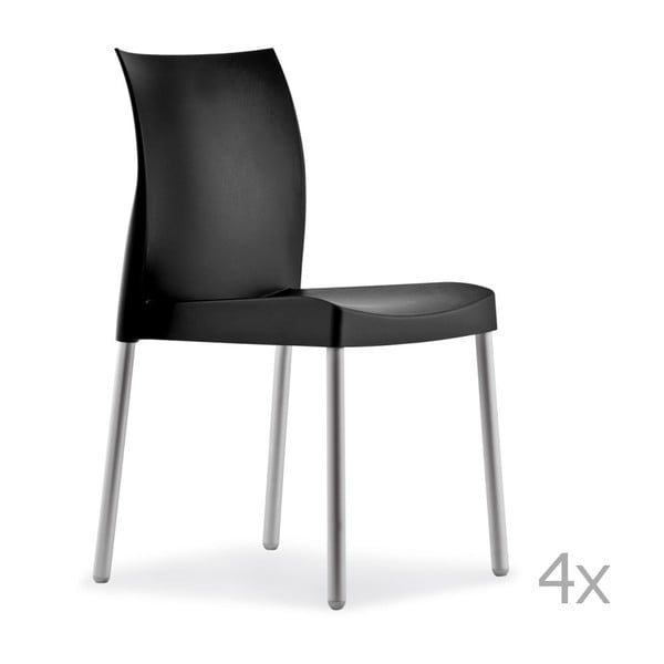 Set 4 scaune Pedrali Ice, negru