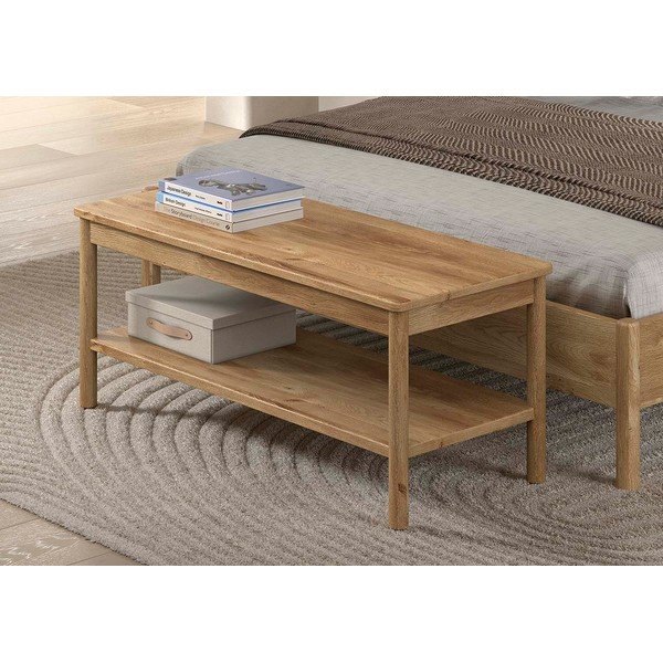 Bancă în culoare naturală din lemn masiv/din MDF Olive – Vipack-image-1