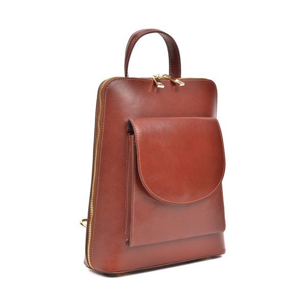 Rucsac din piele Anna Luchini Molly, roșcat-image-1