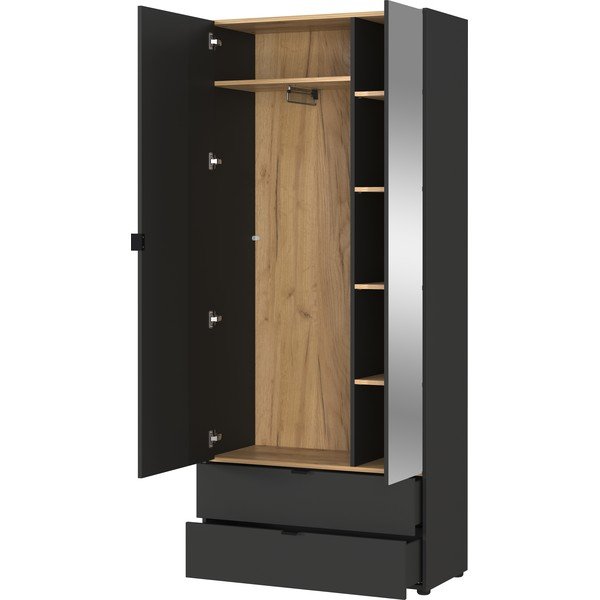 Șifonier gri antracit cu oglindă 84x196 cm Tuscon – Germania-image-3