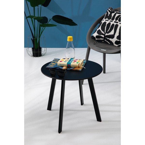 Masă de grădină Le Bonom Full Steel, ø 50 cm, negru-image-3
