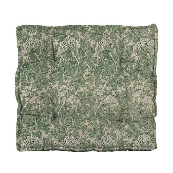 Pernă din in pentru scaun Tierra Bella Green Flowers, 37 x 37 cm, verde-image-2