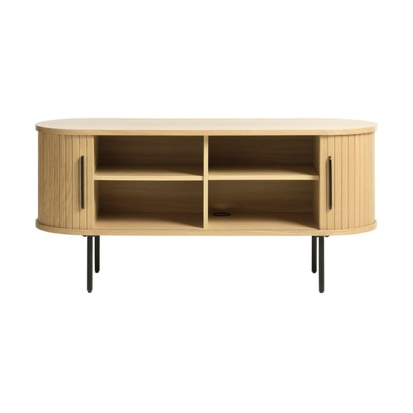 Masă TV în culoare naturală cu aspect de lemn de stejar 120x56 cm Nola – Unique Furniture-image-3