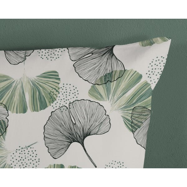 Lenjerie de pat verde-crem din bumbac pentru pat de o persoană 140x200 cm – Good Morning-image-3