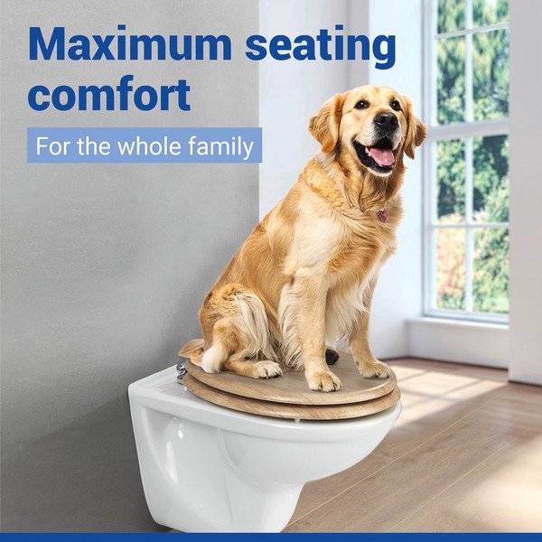 Capac WC 37 x 43 cm Easy-Close (cu închidere automată) Oak – Wenko-image-1