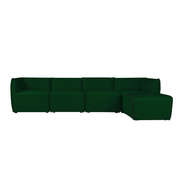 Canapea modulară cu 4 locuri și șezlong Norrsken Ebbe, verde