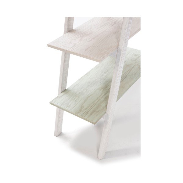 Bibliotecă cu construcție din lemn de pin pentru copii Marckeric Perle, alb-image-4