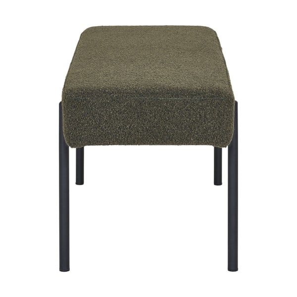 Bancă verde-închis cu tapițerie din țesătură bouclé Swindon – House Nordic-image-2