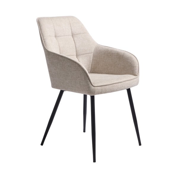 Scaun de sufragerie bej cu cotiere tapițat Nolan – Unique Furniture