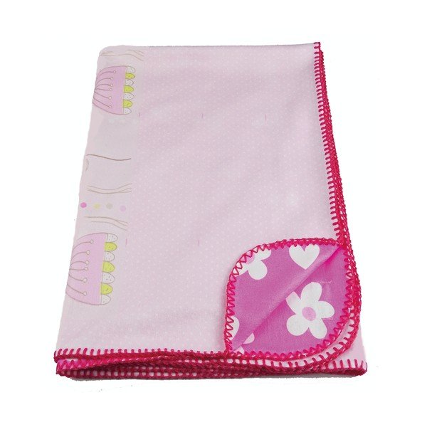 Set pătură și față de pernă  pentru copii roz 85x125 cm – OYO kids-image-4