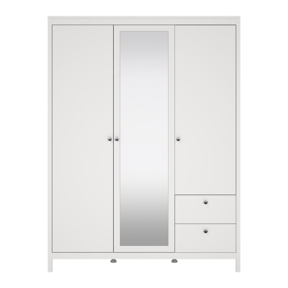 Șifonier alb cu oglindă 150x199x58 cm Madrid – Tvilum