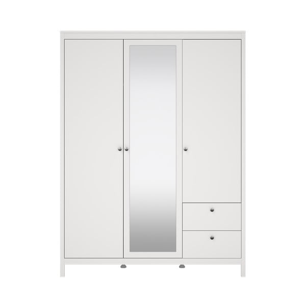 Șifonier alb cu oglindă 150x199x58 cm Madrid – Tvilum