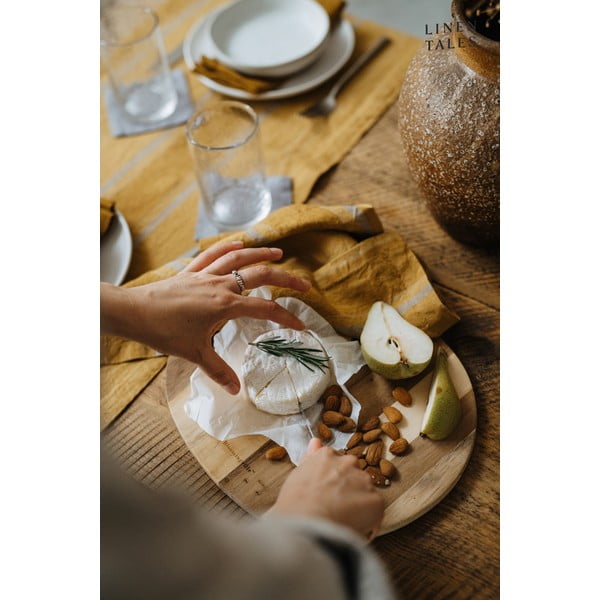 Șervețele 2 buc. din in Amber Bronze Stripes – Linen Tales-image-3