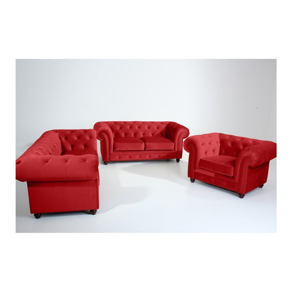 Canapea Max Winzer Orleans Velvet, 196 cm, roșu-image-1