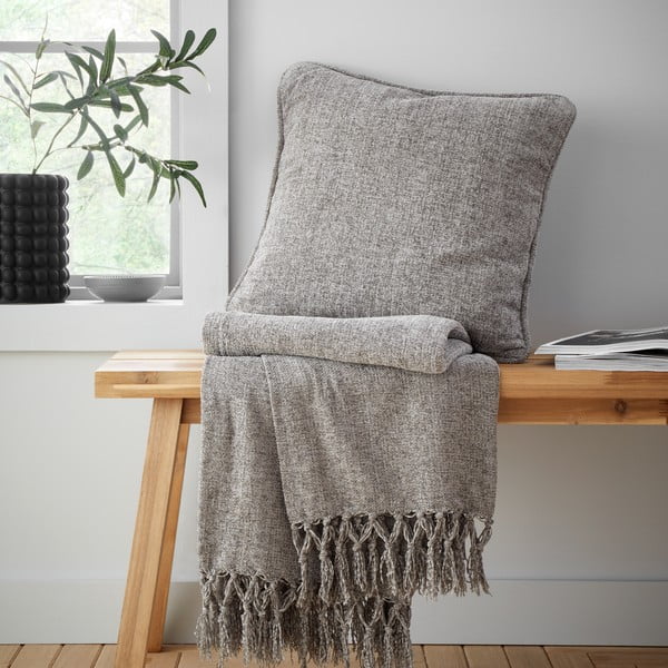 Pătură gri din janilie 130x170 cm Wilson – Catherine Lansfield-image-4