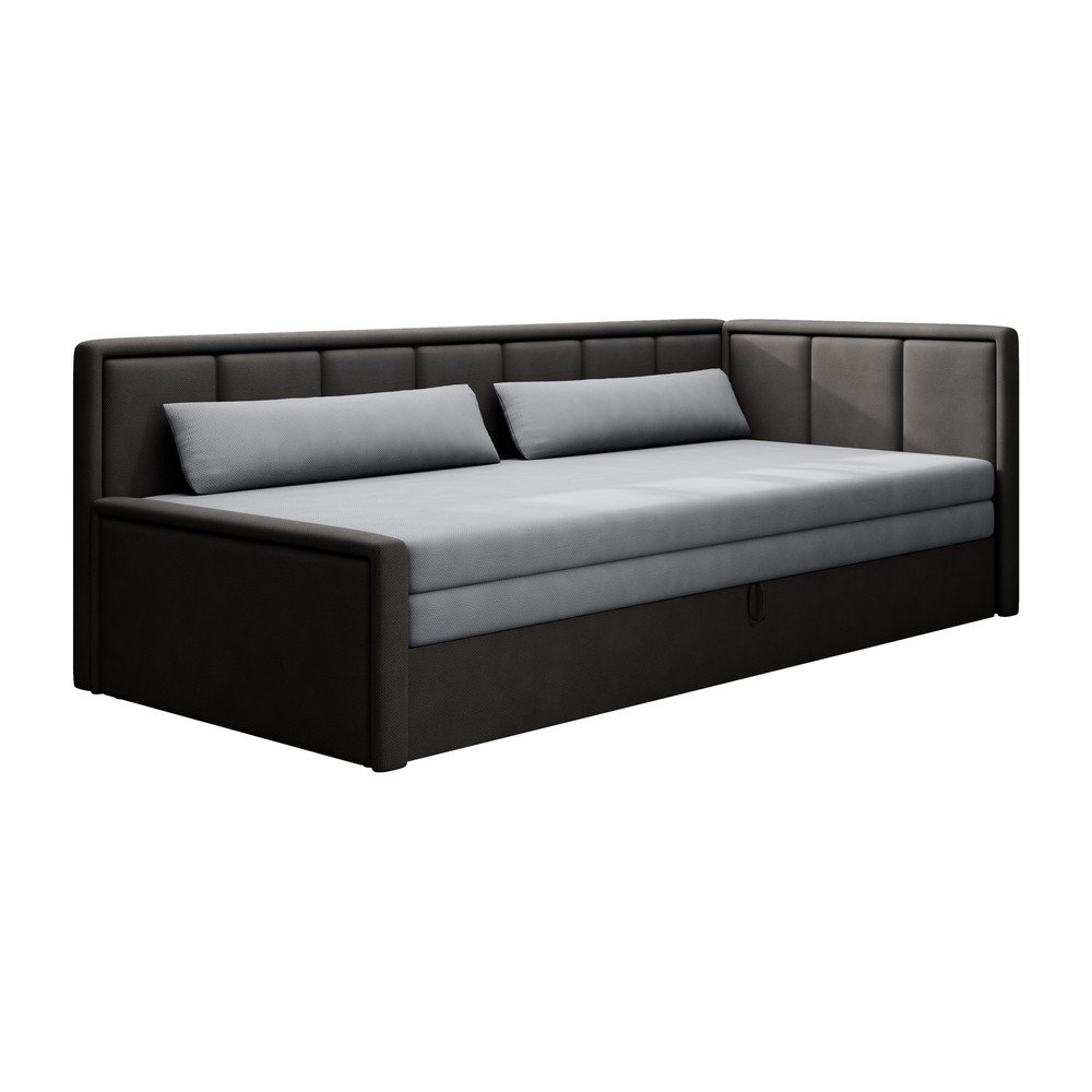 Canapea gri închis extensibilă/cu spațiu de depozitare cu tapițerie din chenille 214 cm Fulgeo – ELTAP