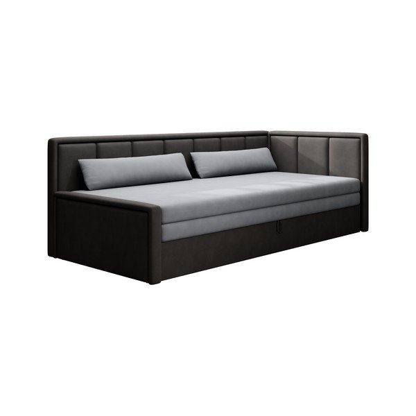 Canapea gri închis extensibilă/cu spațiu de depozitare cu tapițerie din chenille 214 cm Fulgeo – ELTAP