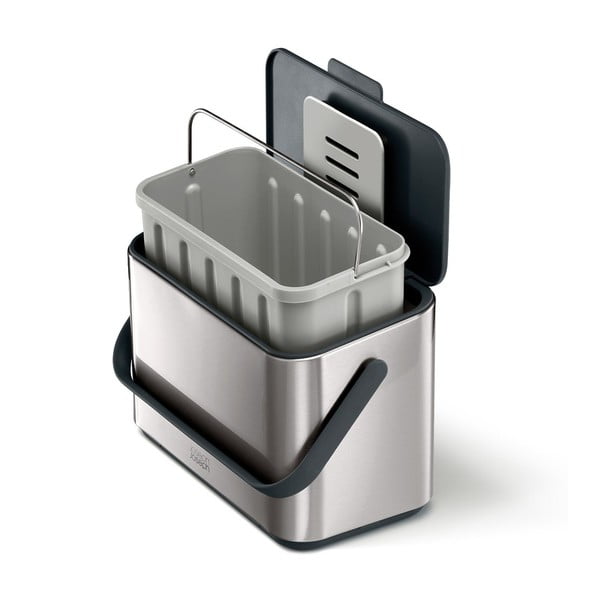 Recipient pentru deșeuri compostabile argintiu 4 l Collect – Joseph Joseph-image-1