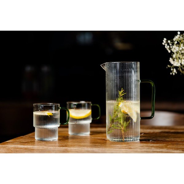 Căni verzi 2 buc. pentru cappuccino din sticlă 350 ml Livio – Vialli Design-image-2