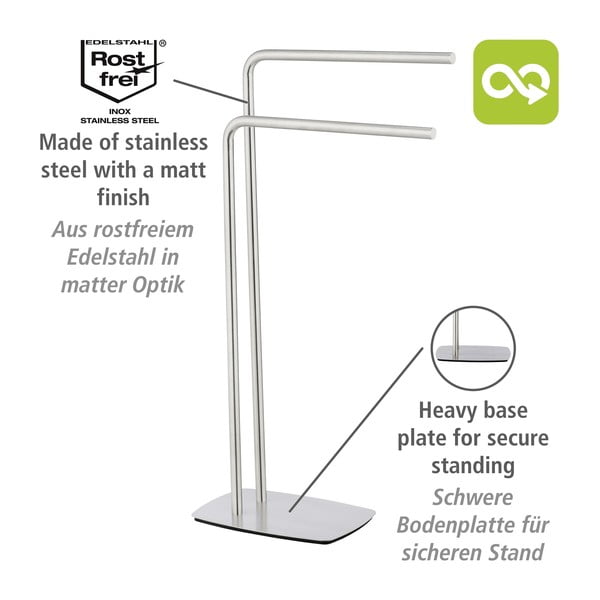 Suport pentru prosoape din oțel inoxidabil Iria – Wenko-image-4