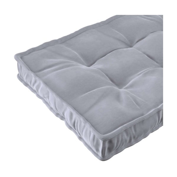 Saltea gri deschis pentru copii 60x120 cm Posh Velvet - Yellow Tipi-image-1