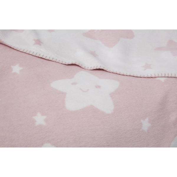 Pătură pentru copii roz-deschis din polar, fleece 100x120 cm Star – Mijolnir-image-2