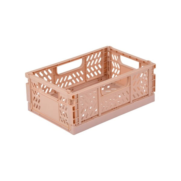 Cutie de depozitare roz-deschis din plastic 21x14.5x8 cm – Homéa