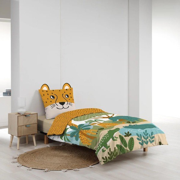 Lenjerie de pat pentru copii galbenă din bumbac pentru pat de o persoană 140x200 cm Zanimo – douceur d'intérieur-image-2
