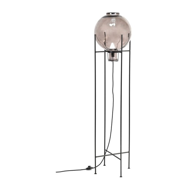 Lampadar din sticlă reciclată și metal Velvet Atelier Fume, înălțime 145 cm