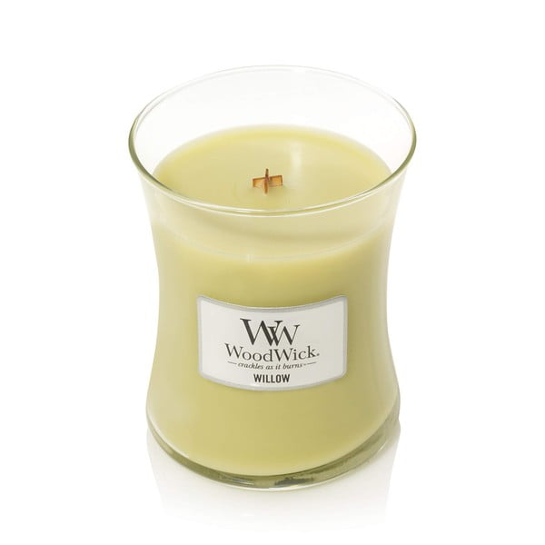 Lumânare parfumată WoodWick, cu aromă de flori de salcie, 55 ore