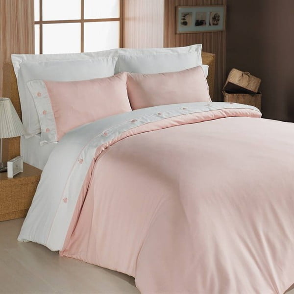 Lenjerie de pat cu cearșaf Pink Premium, 200 x 220 cm