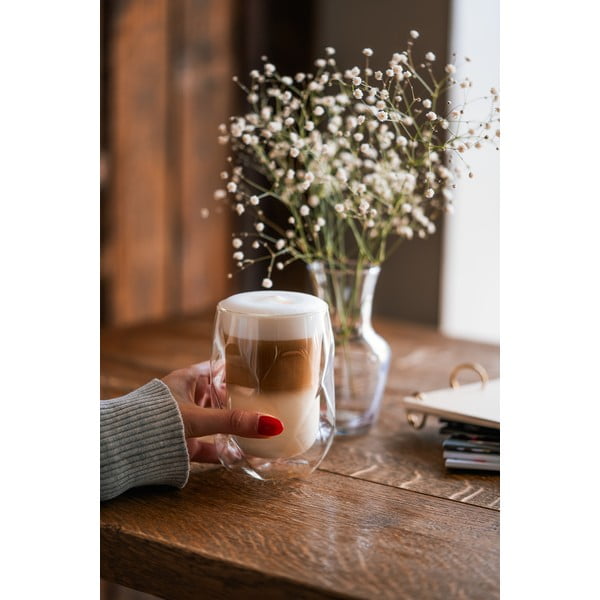 Set 2 pahare de latte cu perete dublu Vialli Design Geo, 350 ml-image-4