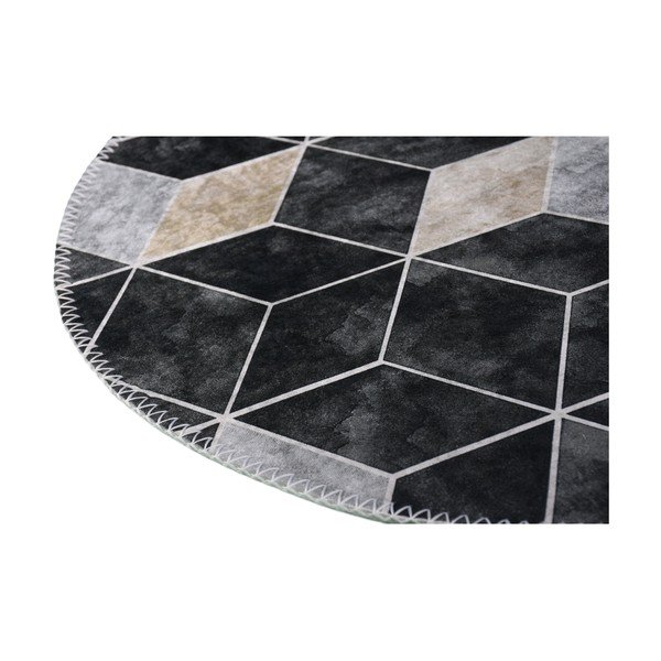 Covor alb/gri lavabil rotund ø 120 cm – Vitaus-image-2