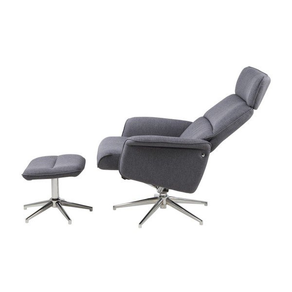 Fotoliu ajustabil cu suport pentru picioare Alura, gri închis-image-4