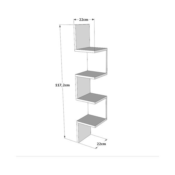 Bibliotecă de perete gri închis 22x117 cm Laura – Kalune Design-image-2