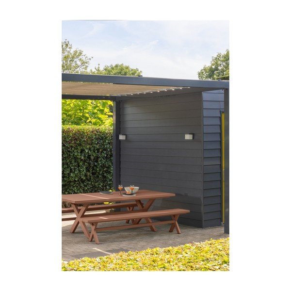 Bancă de grădină maro din metal Delta – Exotan-image-1