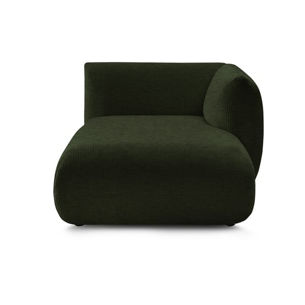 Modul pentru canapea verde cu tapițerie din catifea reiată  (cu colțar pe partea dreaptă) Lecomte – Bobochic Paris