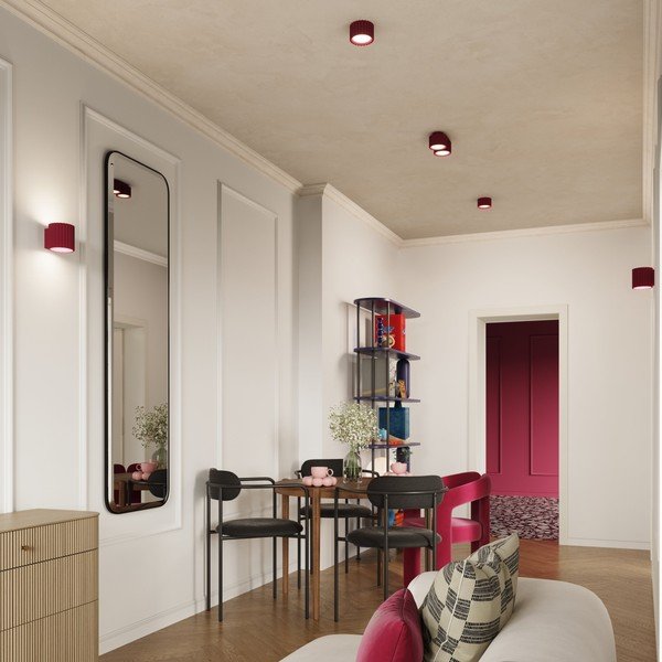 Spot burgundy din metal ø 10 cm Zora – Sollux-image-2