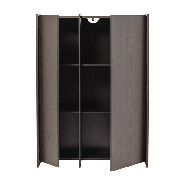 Dulap maro închis cu aspect de lemn de frasin 102x140x44 cm Brock – WOOOD-image-4