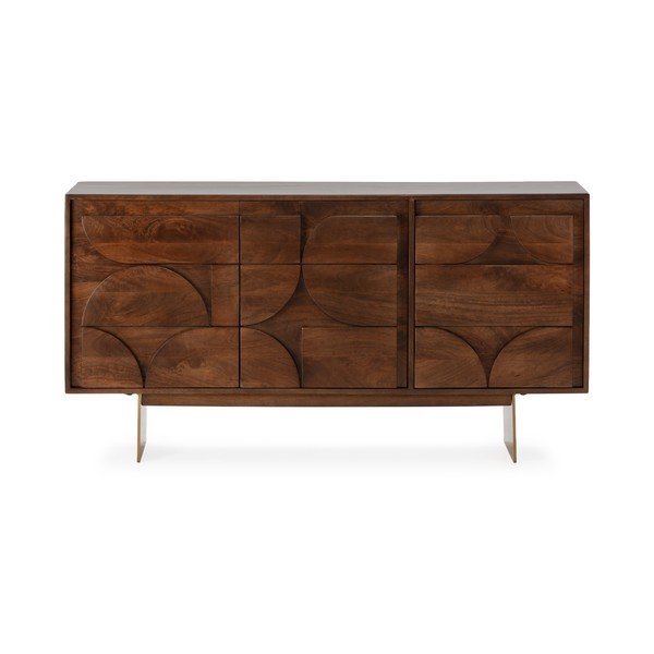 Comodă maro din lemn de mango 145x76x40 cm Trisha – MOME