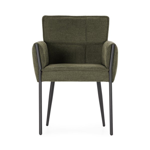 Scaun de living verde cu cotiere tapițat Vesta – MOME-image-3
