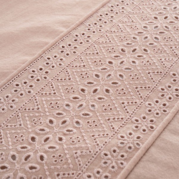 Lenjerie de pat roz pentru pat dublu/extinsă 230x220 cm Broderie Anglaise – Catherine Lansfield-image-3