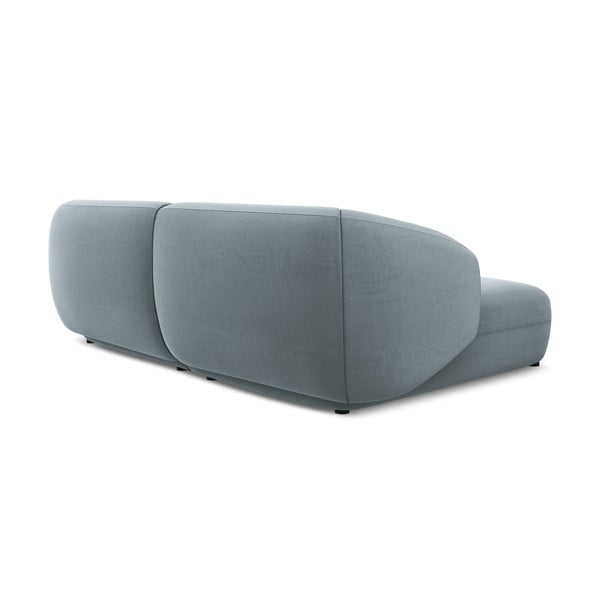 Colțar albastru deschis cu tapițerie din catifea (cu colț pe partea stângă) Moana – Makamii-image-4