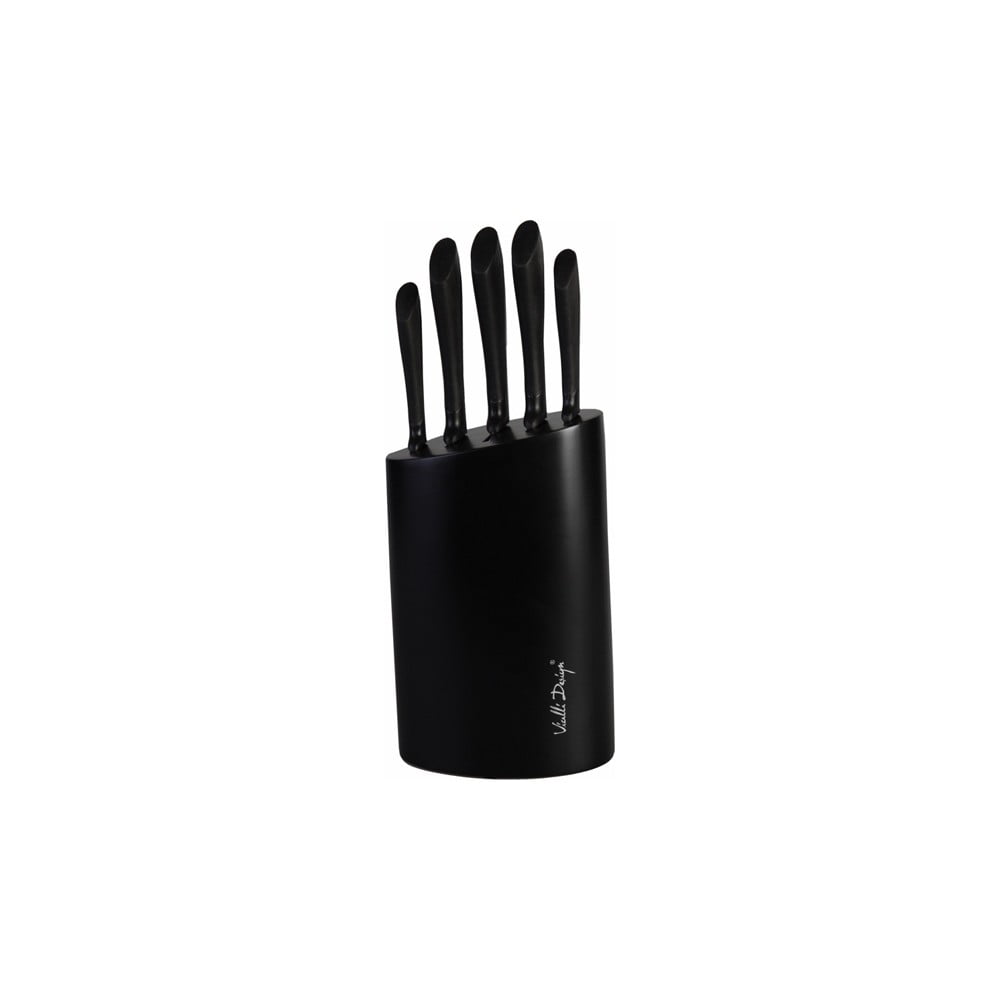 Suport cu 5 cuțite Vialli Design, negru