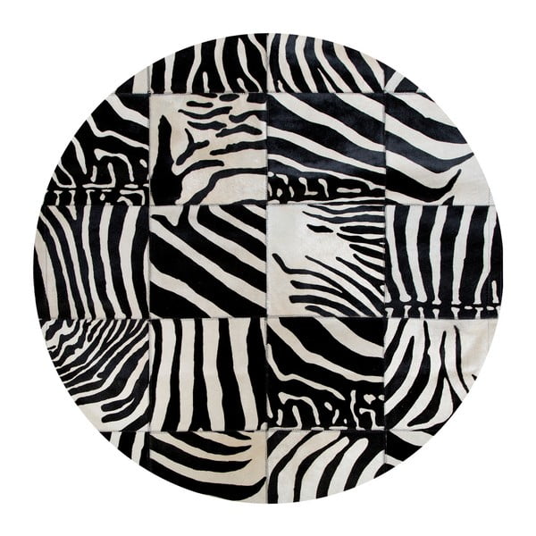 Covor din piele naturală cu motiv zebră Pipsa Trionom, ⌀ 120 cm