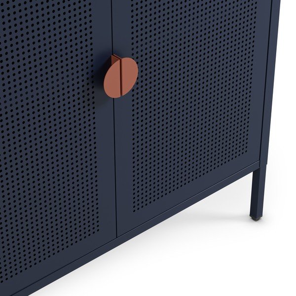 Dulap albastru închis din metal 160x90x40 cm Sayla – Marckeric-image-3