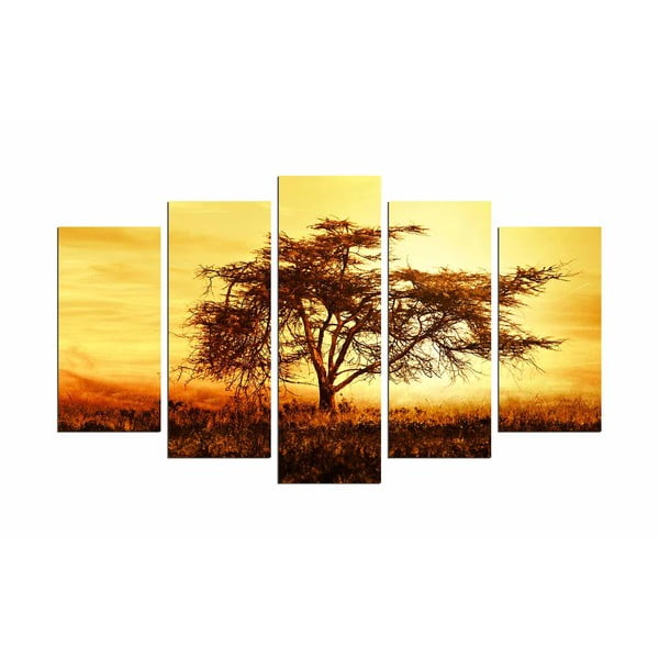 Tablou din mai multe piese Tree In The Golden Hour, 110 x 60 cm